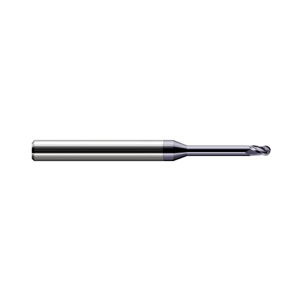 Miniature End Mill - Ball - Long Reach, Stub Flute